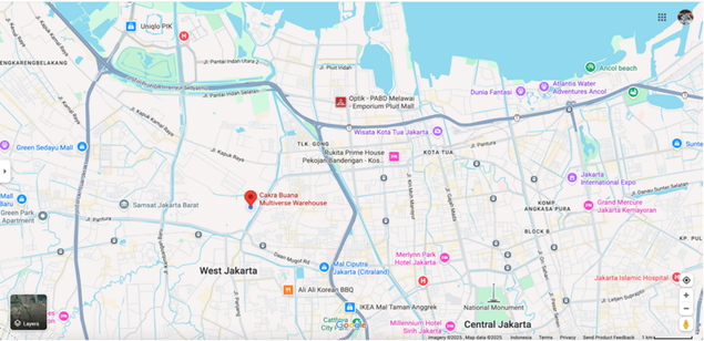 West Jakarta distribution center map